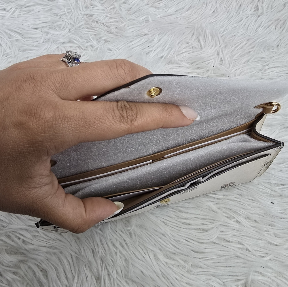 Coach Floral Pastel White And Gold Wallet - Picture 9 of 9